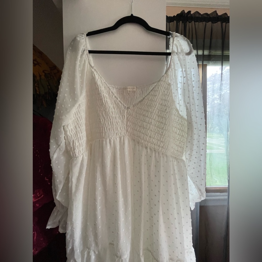 White polka-dot dress